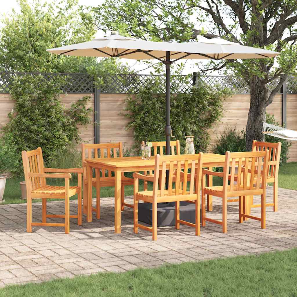 vidaXL Tuin Eettafel Set 7 pcs Bruin Massief Acacia Hout