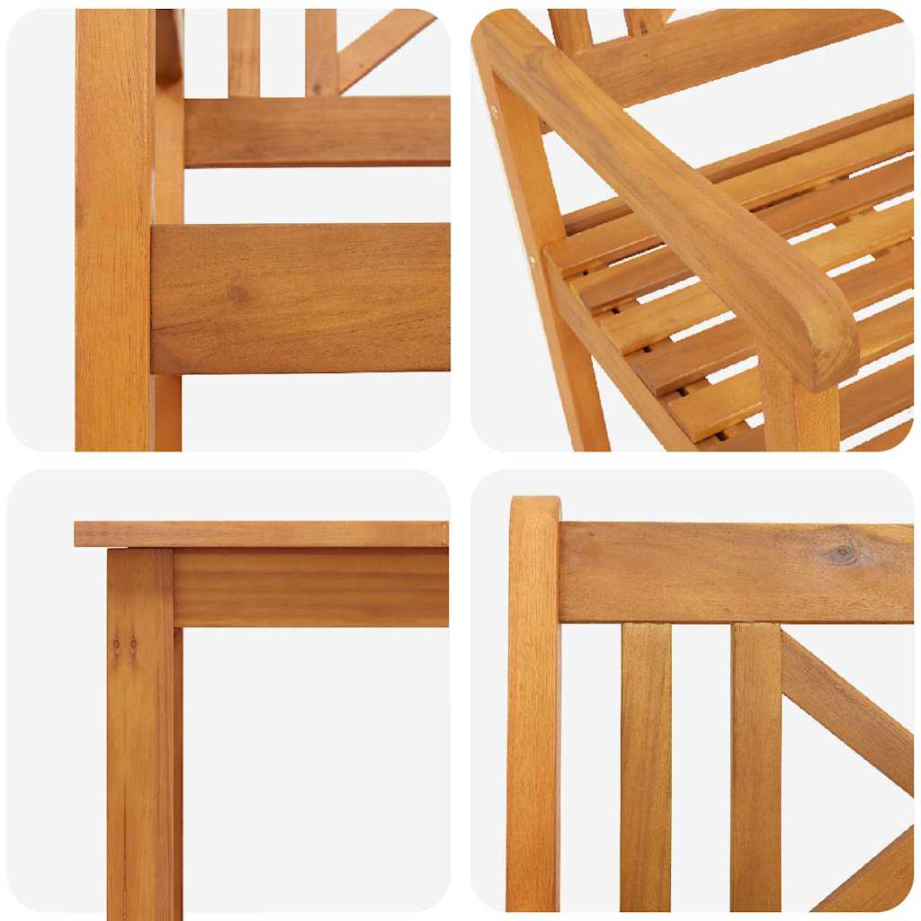 vidaXL Tuin Eettafel Set 3 pcs Bruin Massief acaciahout