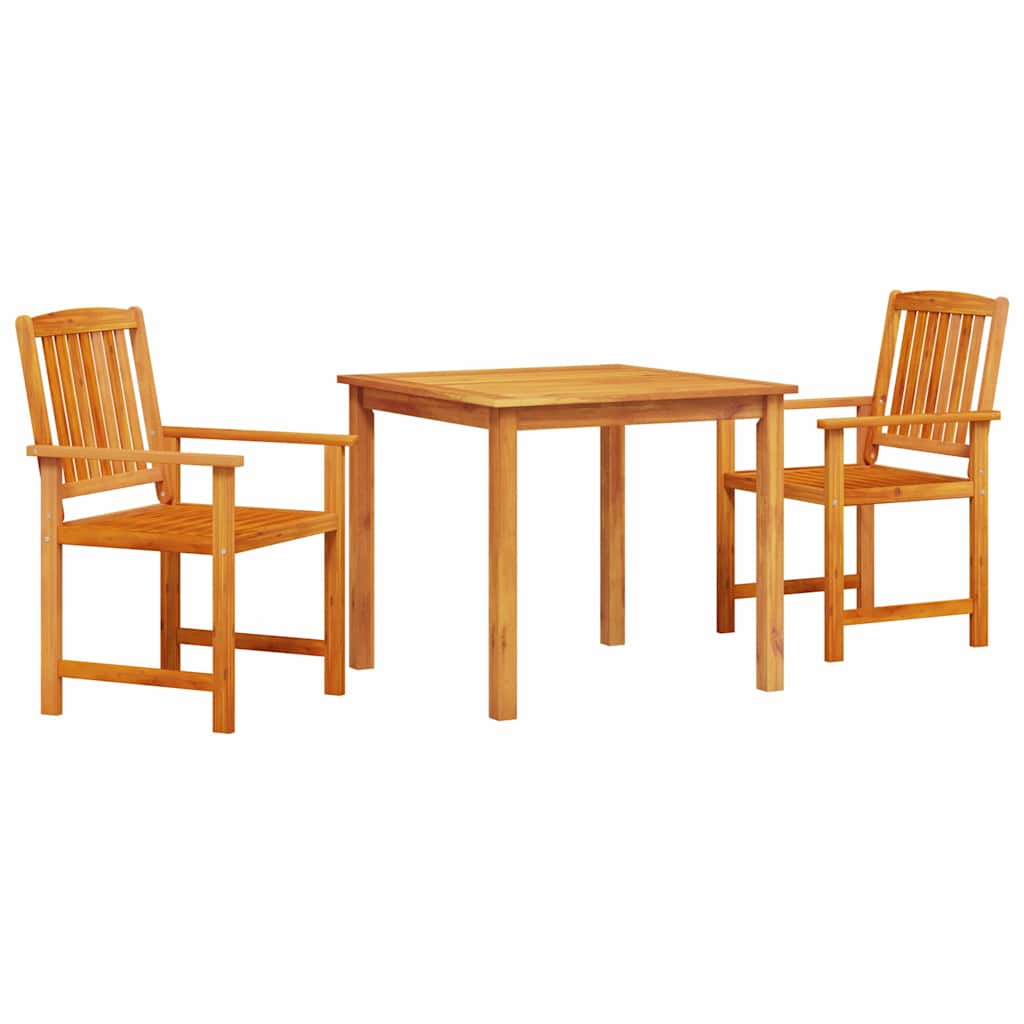 vidaXL Tuin Eettafel Set 3 pcs Bruin Massief Acacia Hout