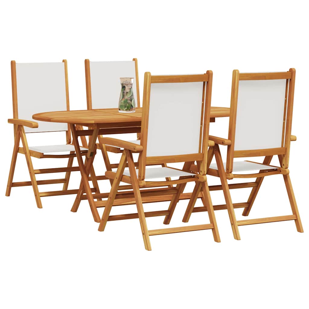 vidaXL Garden Dining Set 5 pcs Cream White Solid Acacia Wood