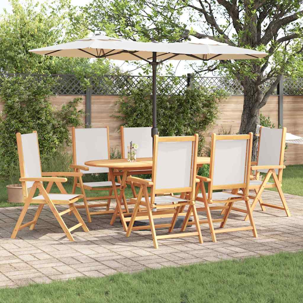 vidaXL Garden Dining Set 5 pcs Cream White Solid Acacia Wood