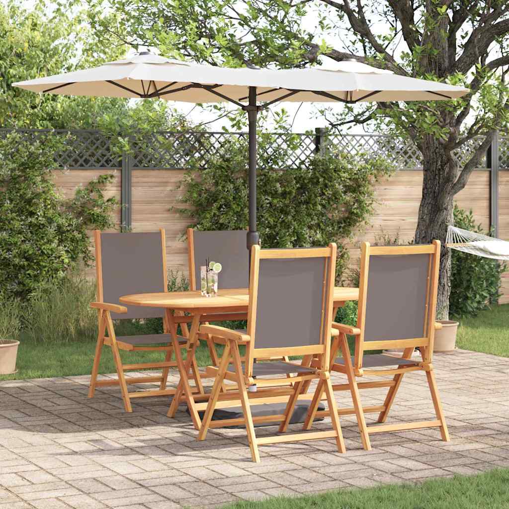 vidaXL Garden Dining Set 5 pcs Cream White Solid Acacia Wood