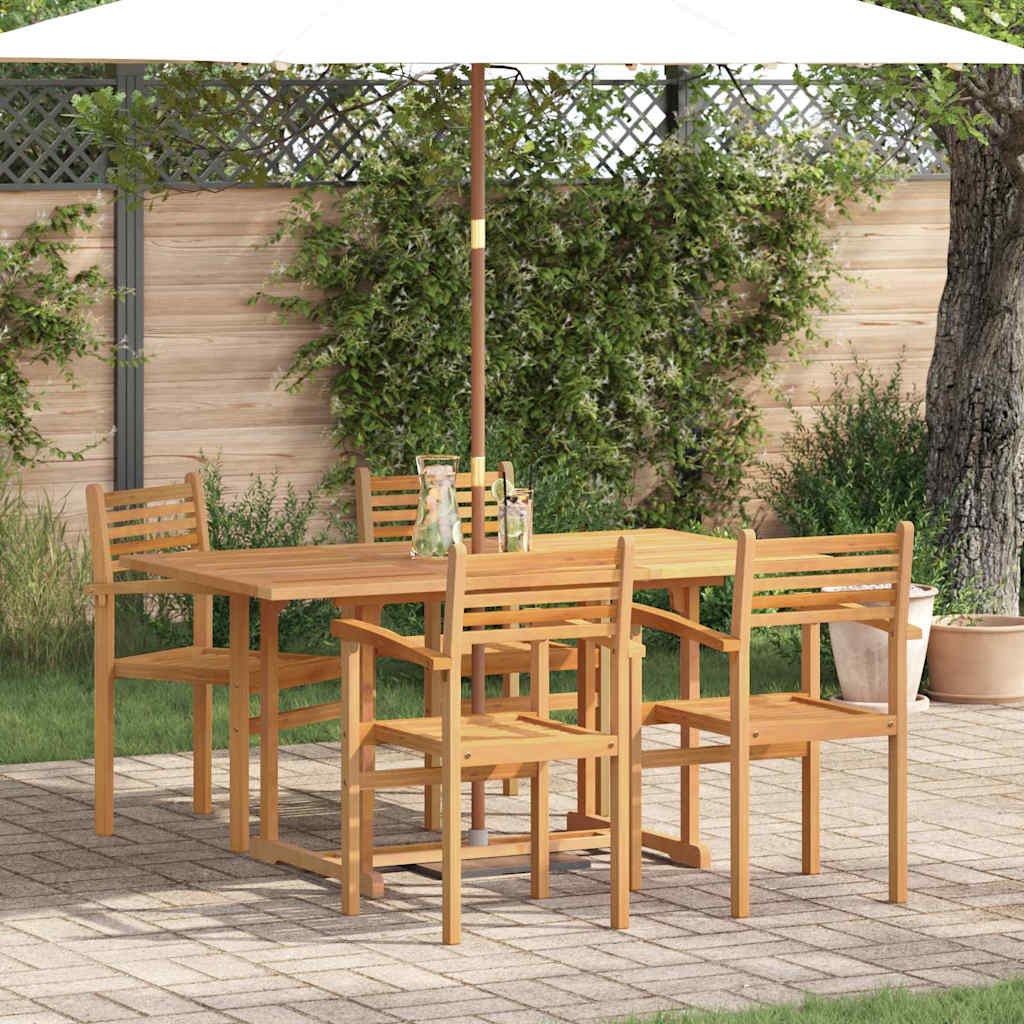 vidaXL Tuin Eettafel Set 5 pcs Naturel Massief Acacia Hout