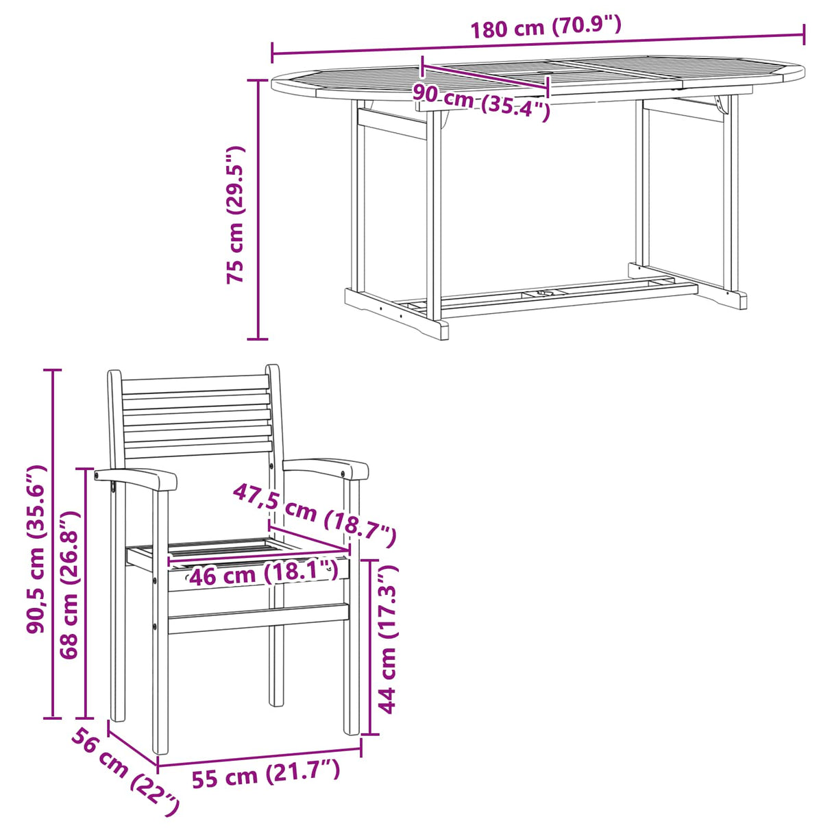 vidaXL Tuin Eettafel Set 7 pcs Bruin Massief Teakhout