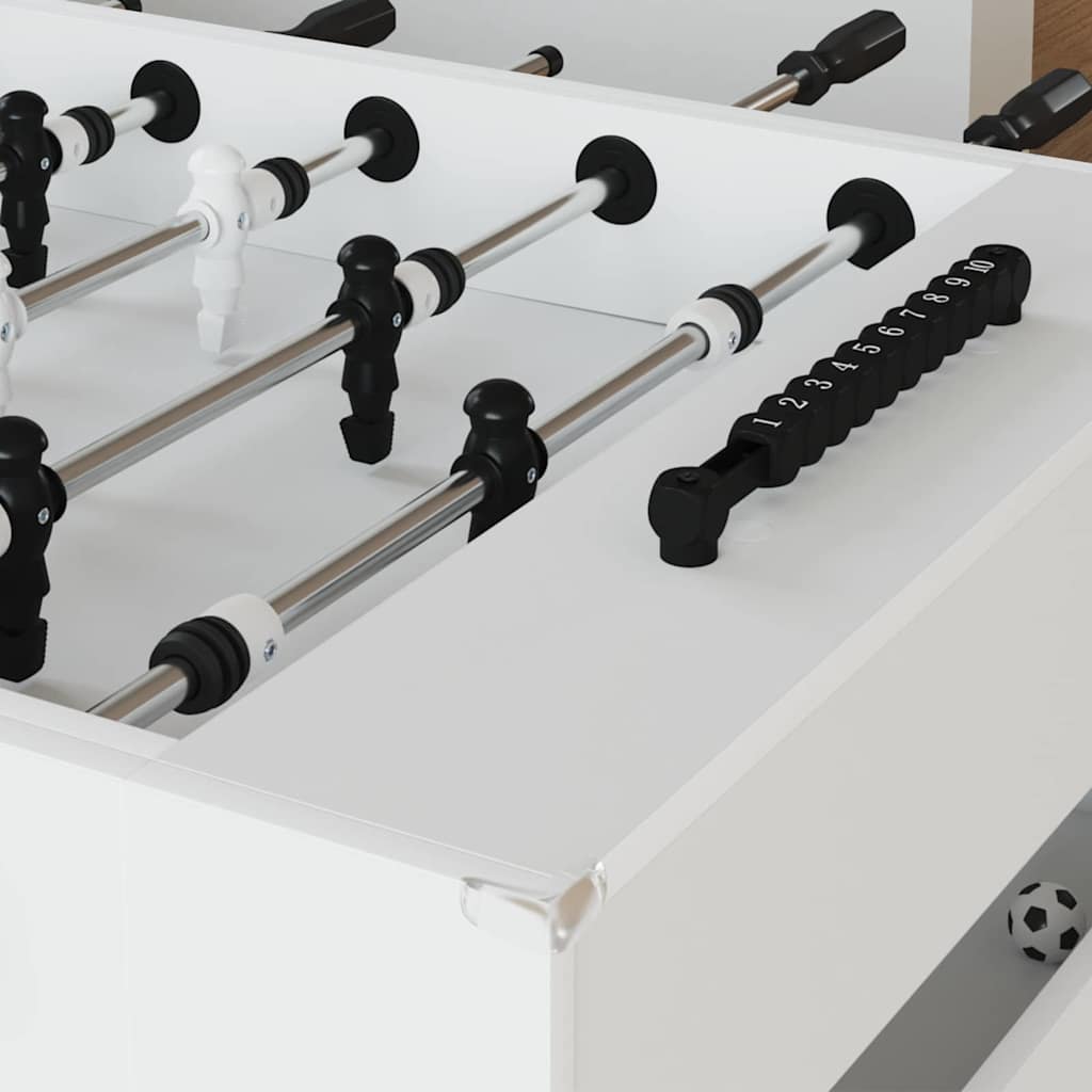 vidaXL Foosball Table White 146.5 x 74 x 85 cm Engineered Wood