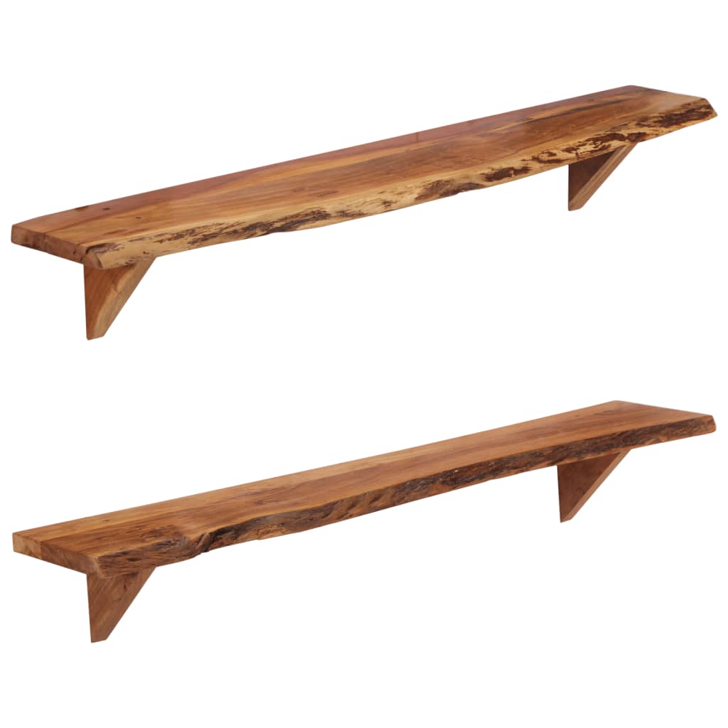 vidaXL Wandschappen 2 st 60x20x18 cm massief acaciahout
