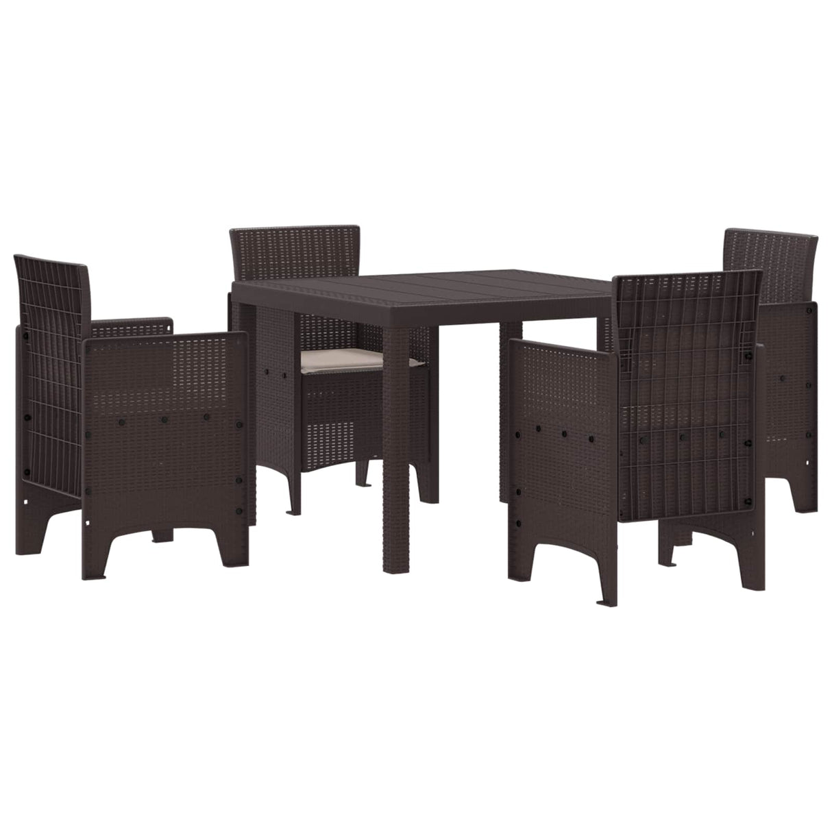vidaXL Tuin Eettafel Set 5 pcs Antraciet Polypropyleen