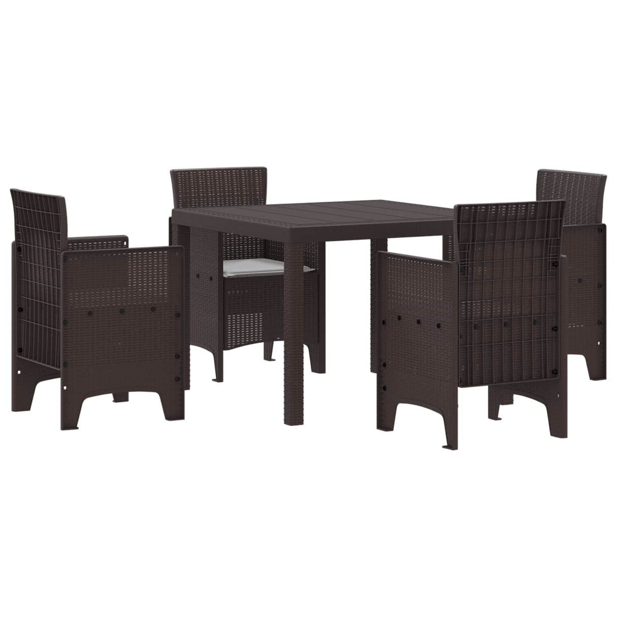 vidaXL Tuin Eettafel Set 5 pcs Antraciet Polypropyleen
