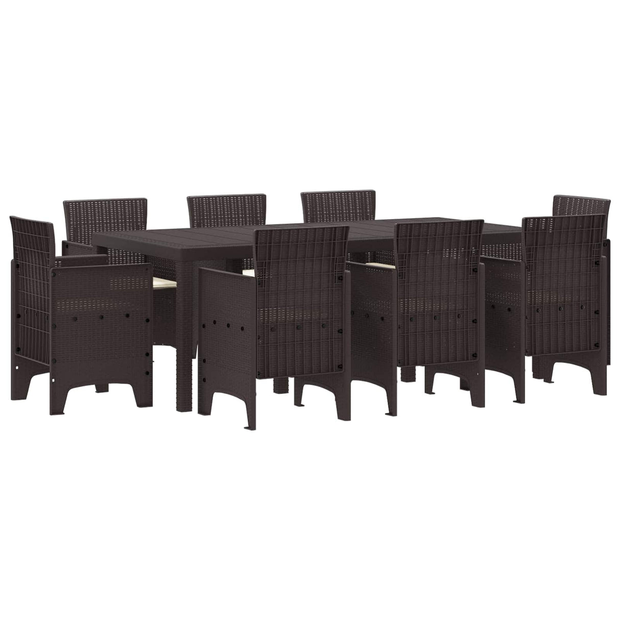 vidaXL Tuin Eettafel Set 9 pcs Antraciet Polypropyleen