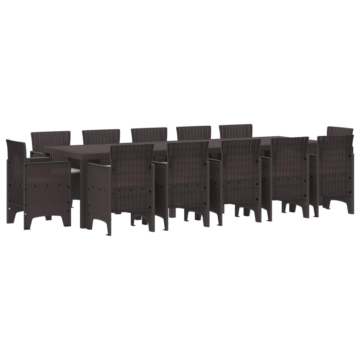 vidaXL Tuin Eettafel Set 13 pcs Antraciet Kunststof