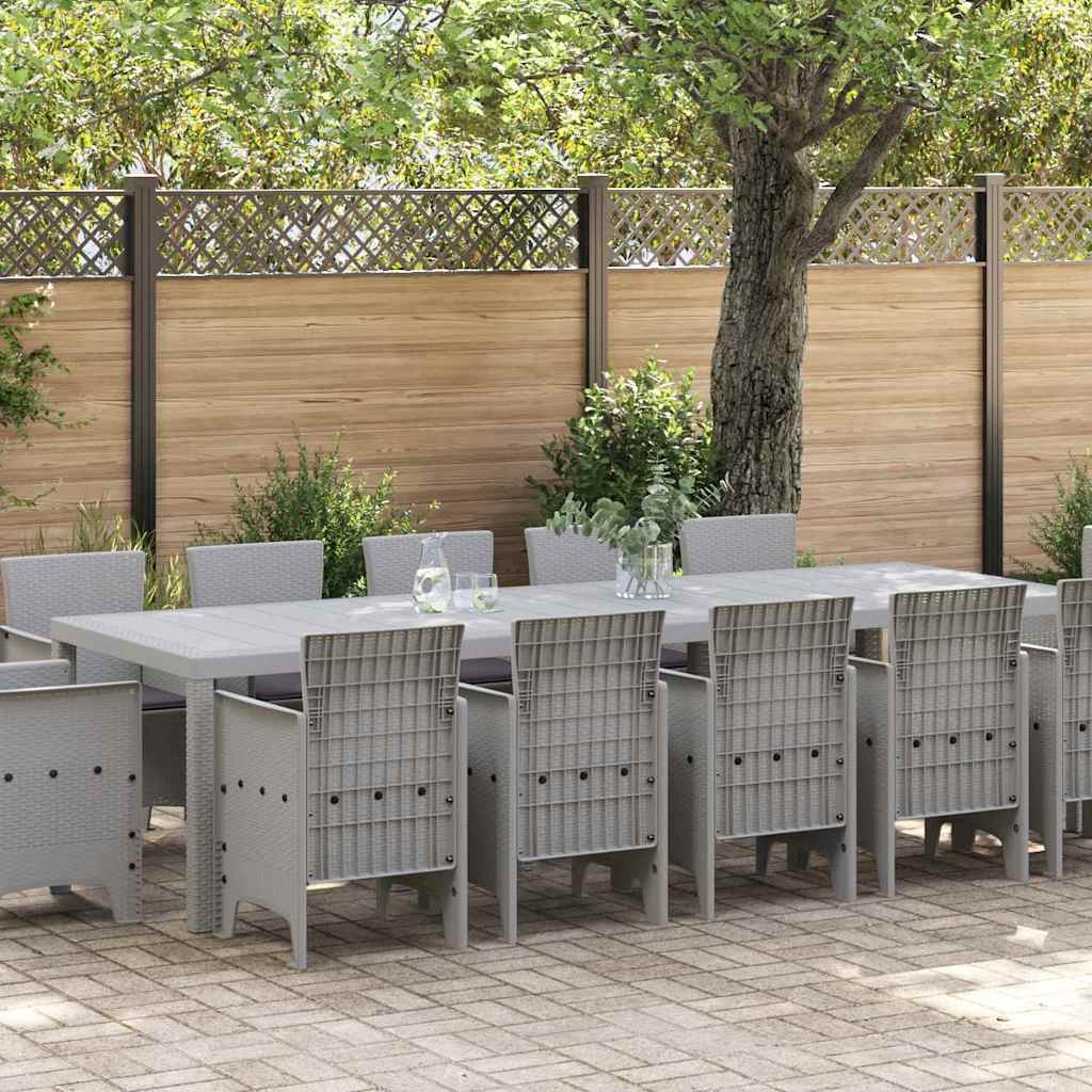 vidaXL Tuin Eettafel Set 13 pcs Antraciet Kunststof
