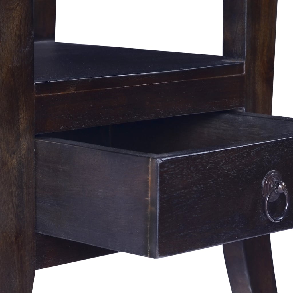 vidaXL Bedside Cabinet 40x40x45 cm Solid Mahogany Wood Light Black