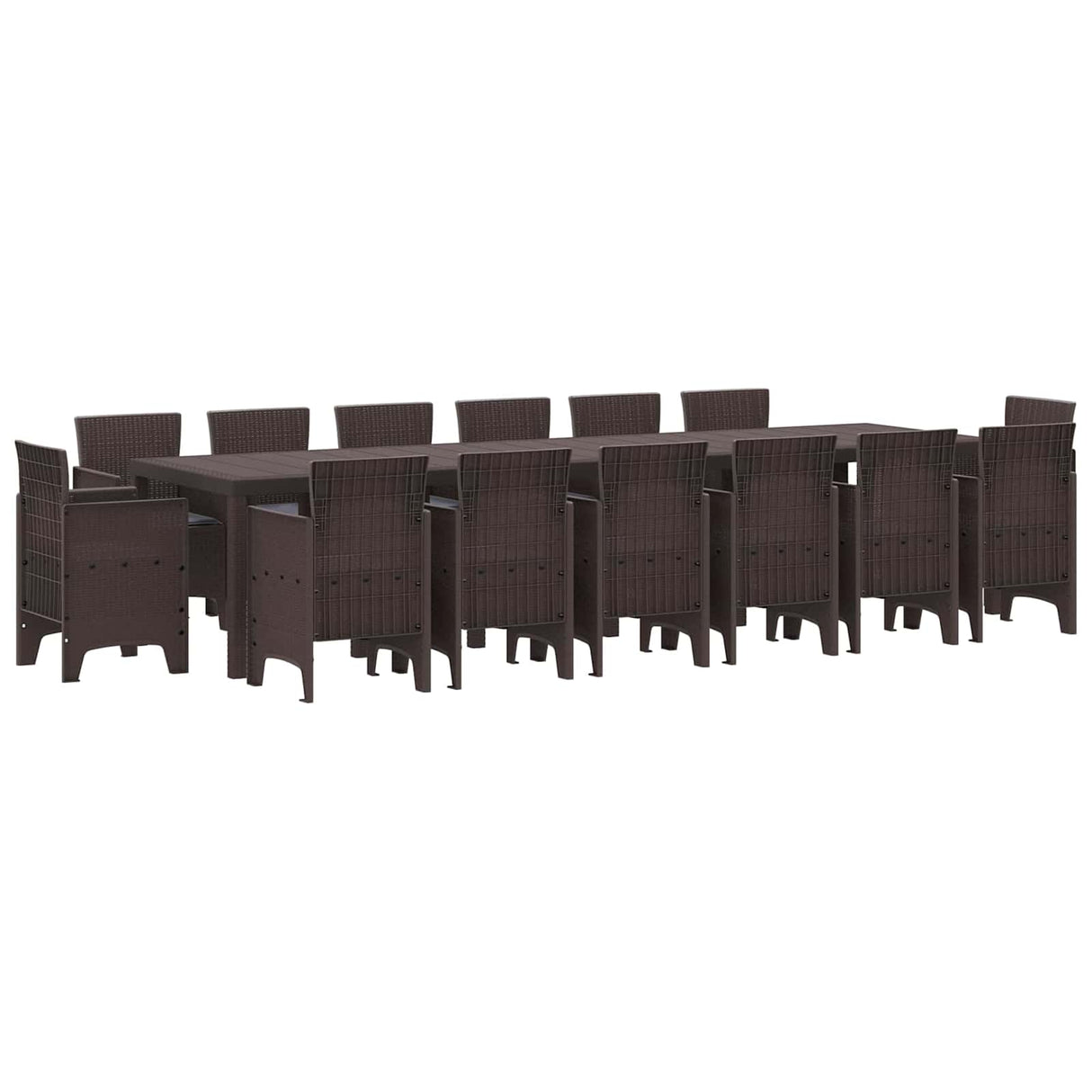 vidaXL Garden Dining Set 15 pcs Anthracite Polyrattan