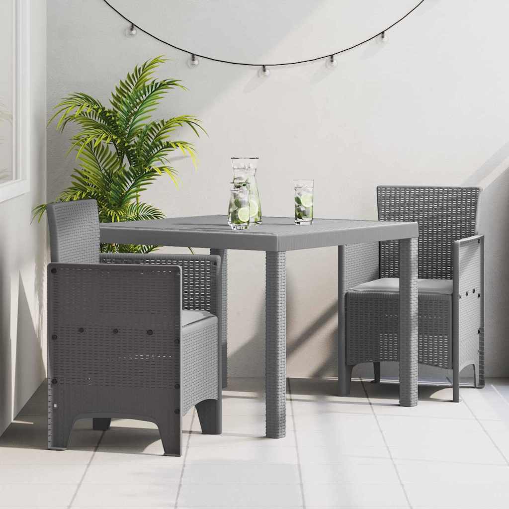 vidaXL Tuin Eettafel Set 5 pcs Antraciet Polypropyleen
