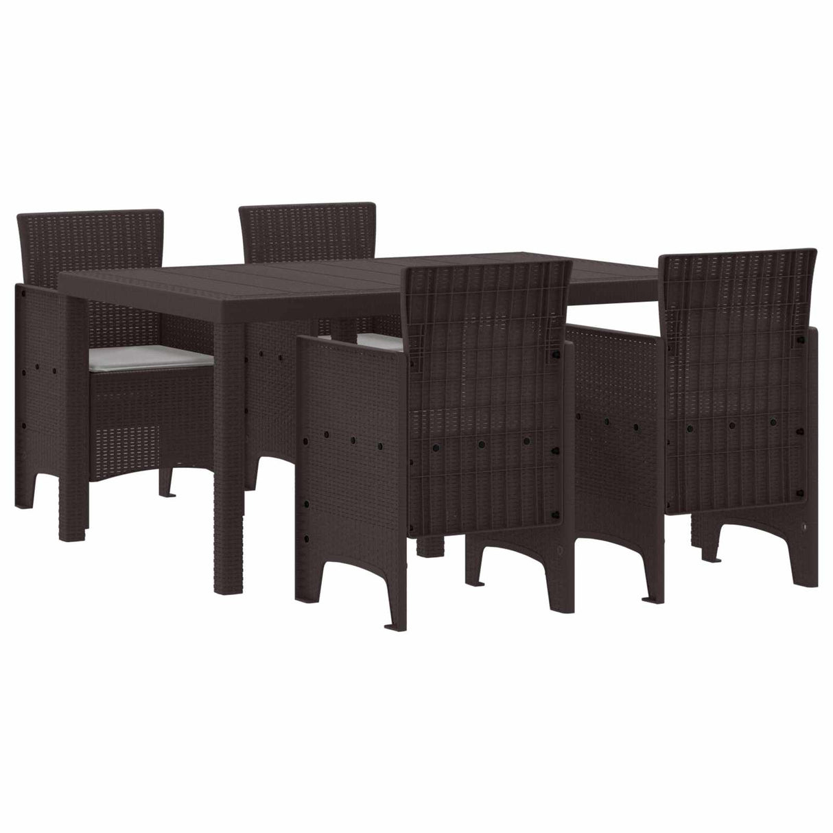 vidaXL Tuin Eettafel Set 7 pcs Antraciet Polt riet