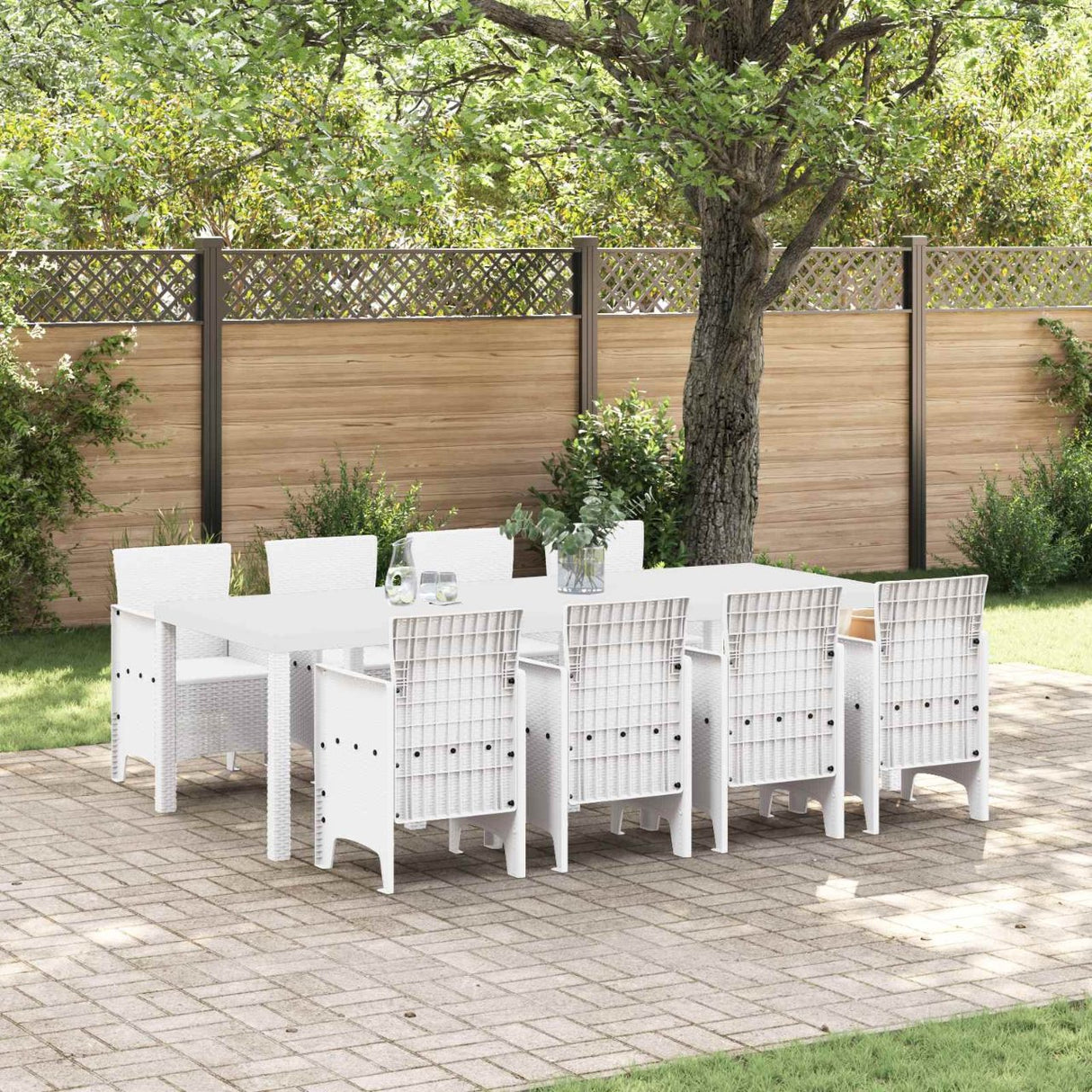 vidaXL Tuin Eettafel Set 11 pcs Antraciet Polypropyleen