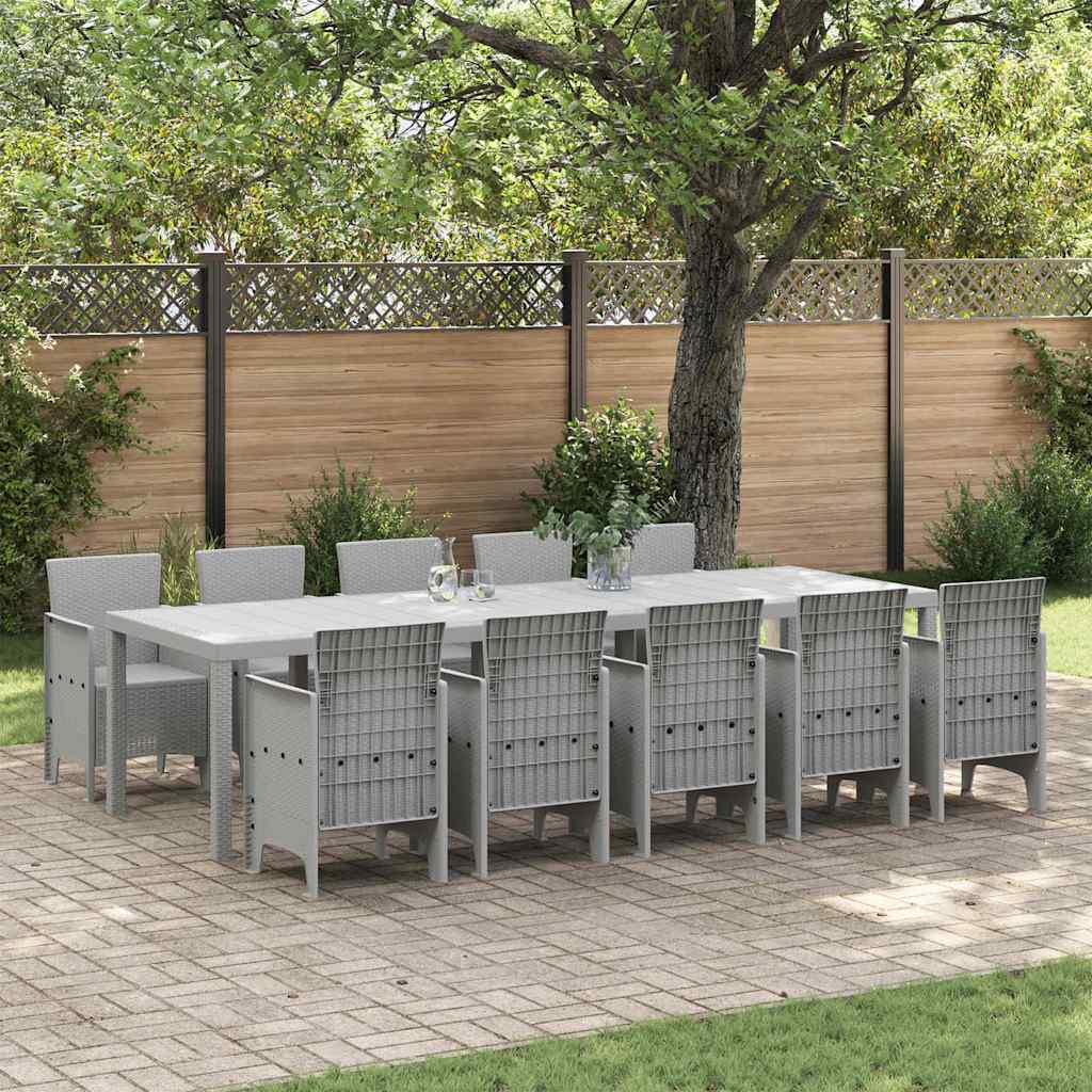vidaXL Tuin Eettafel Set 13 pcs Antraciet Kunststof