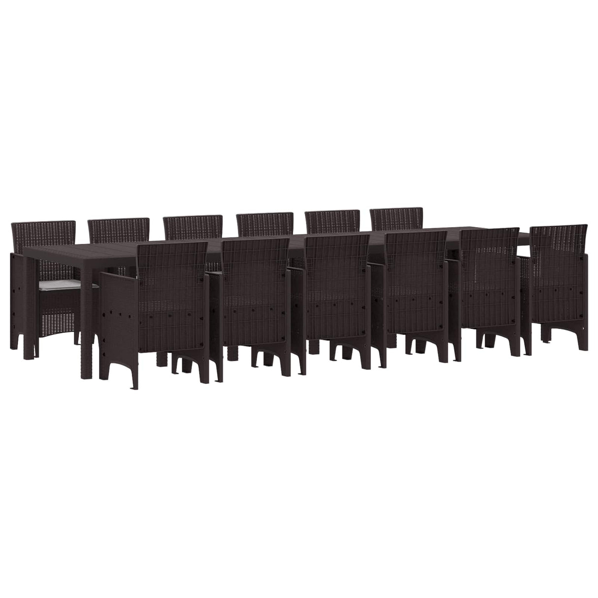 vidaXL Garden Dining Set 15 pcs Anthracite Polyrattan