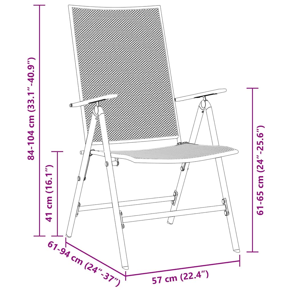 vidaXL Tuin Eettafel Set 7 pcs Antraciet Poedergecoat staal