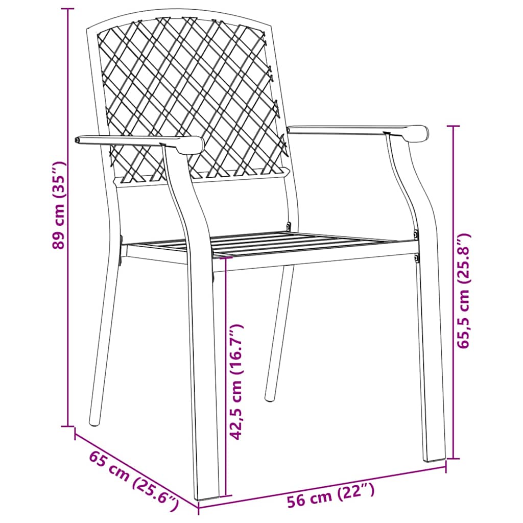 vidaXL Tuin Eettafel Set 7 pcs Antraciet Poedergecoat staal