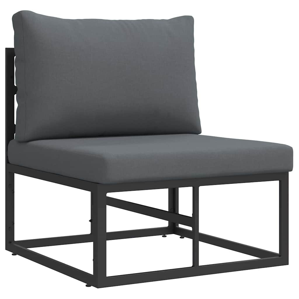 vidaXL Tuinbank Set met kussen 4 pcs Zwart Aluminium