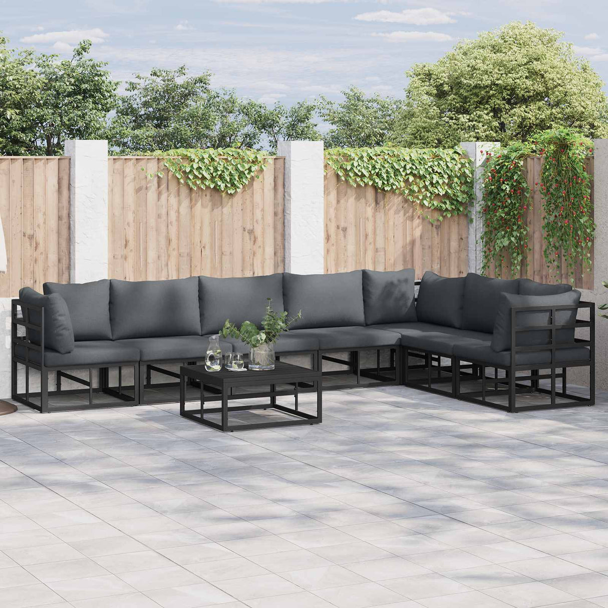 vidaXL Tuinbank Set met kussen 7 pcs