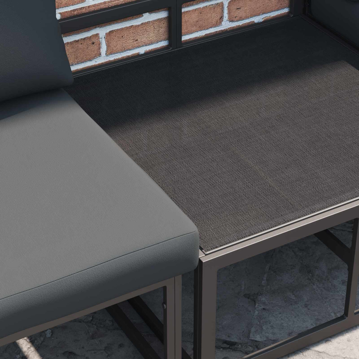 vidaXL Tuinbank Set met kussen 8 pcs Zwart Aluminium