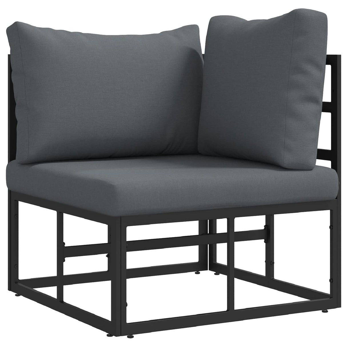 vidaXL Tuinbank Set met kussen 13 pcs Zwart Aluminium