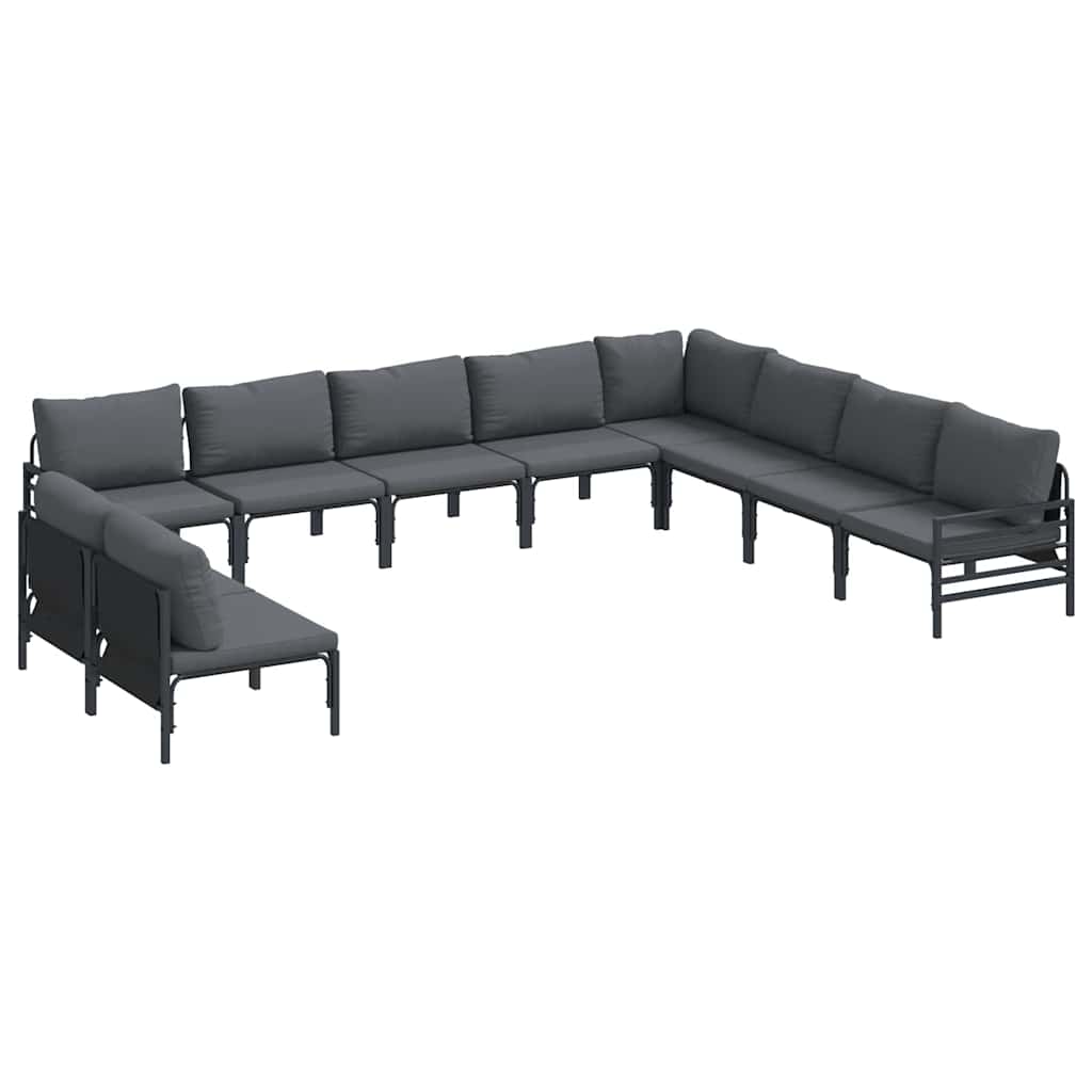 vidaXL Garden Bench Set Anthracite Steel