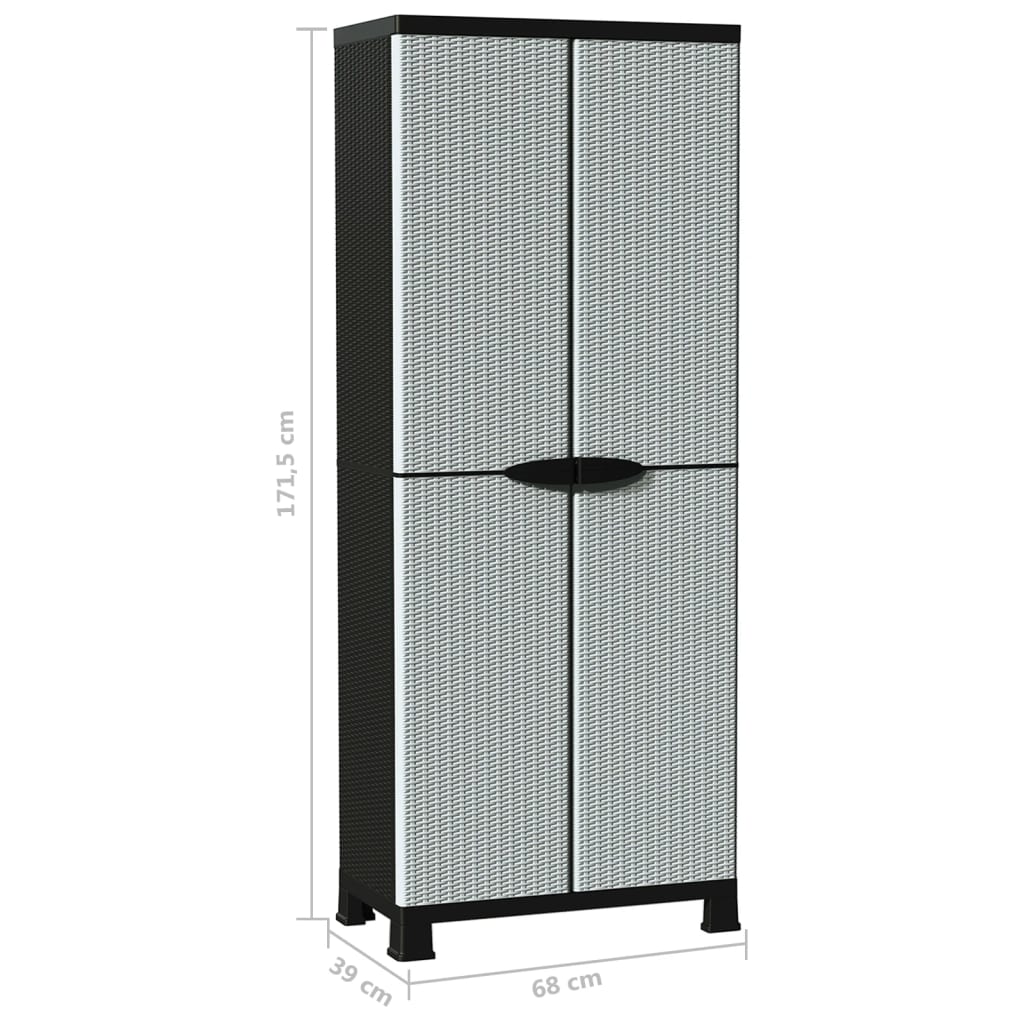 vidaXL Opbergkast 68x39x92 cm rattan ontwerp