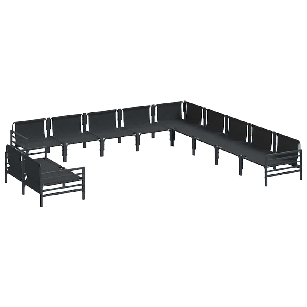 vidaXL Garden Bench Set with Cushion Anthracite Steel