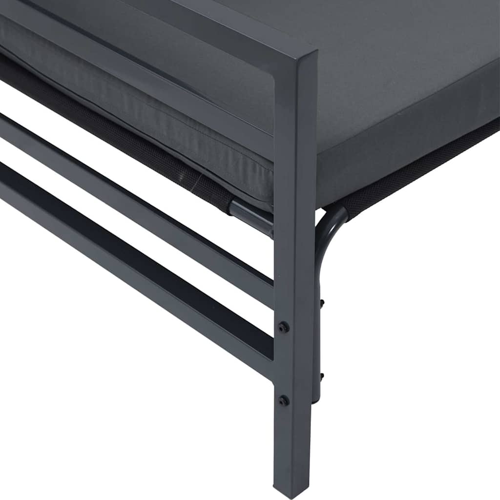 vidaXL Tuinbank Set met kussen 8 pcs Zwart Staal