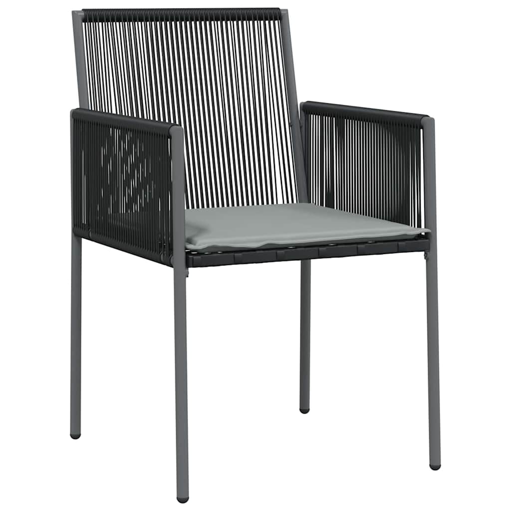 vidaXL Tuin Eettafel Set 3 pcs Zwart PE Riet