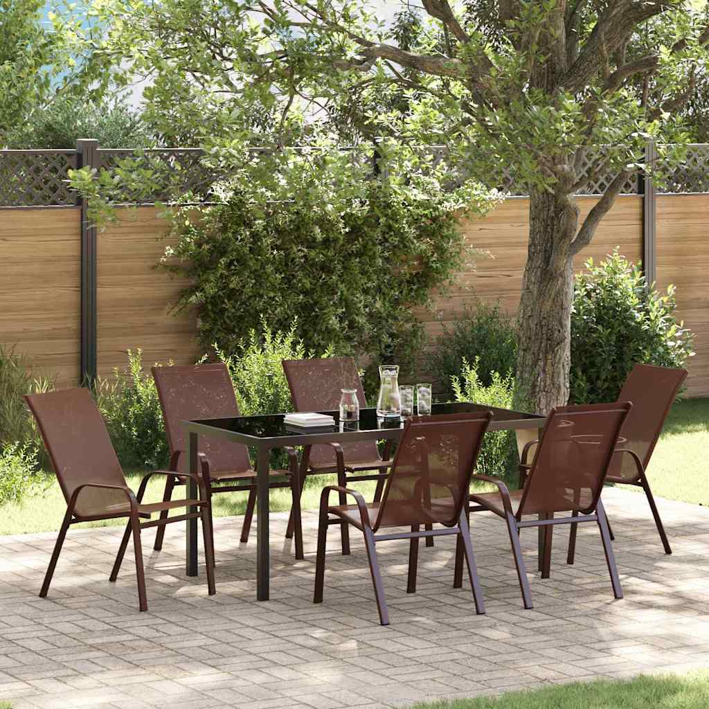vidaXL Garden Dining Table Set 5 pcs Black Powder-Coated Steel