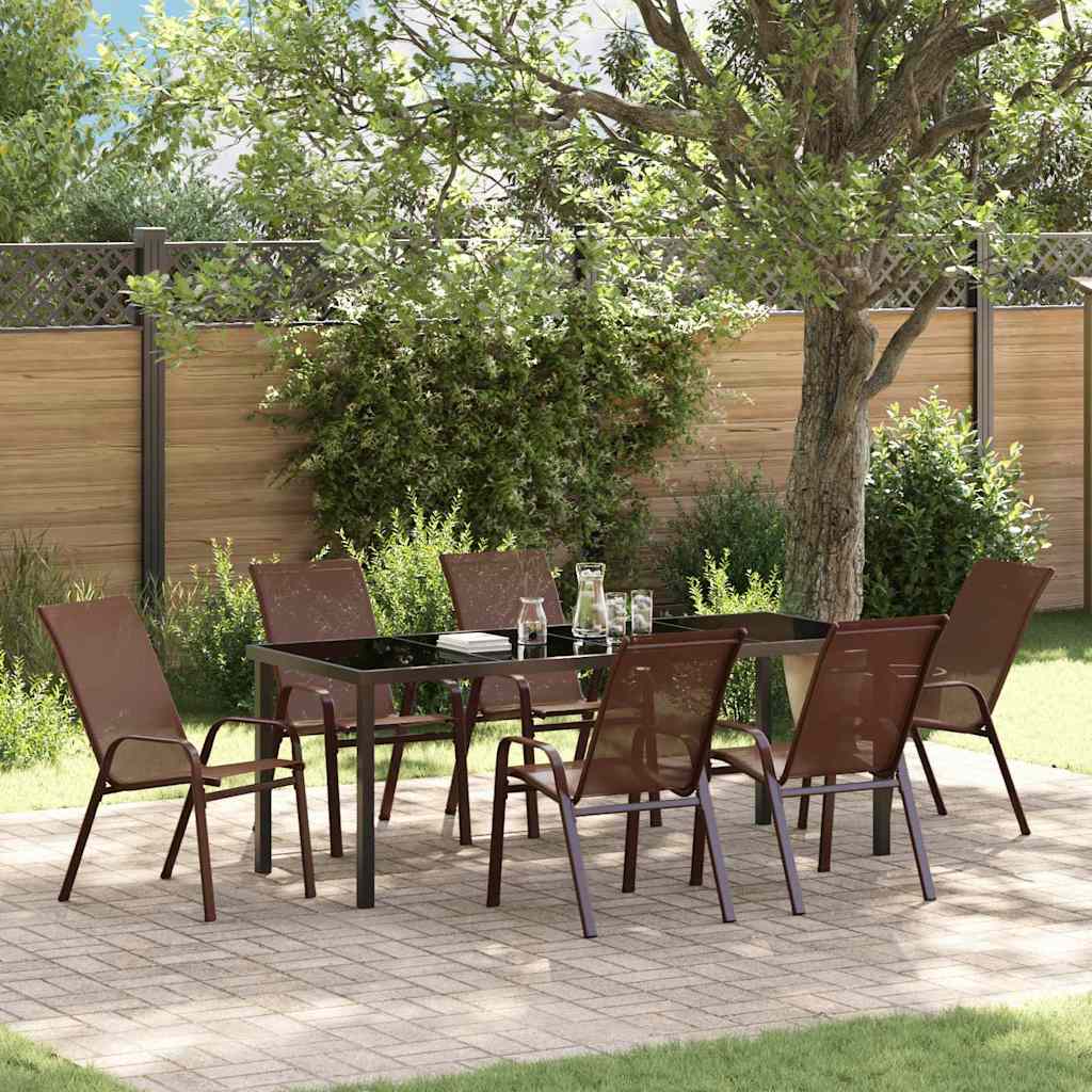 vidaXL Garden Dining Table Set 5 pcs Black Powder-Coated Steel
