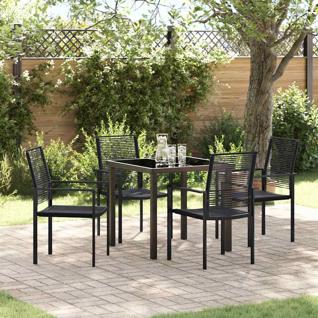 vidaXL Tuin Eettafel Set 3 pcs Zwart Gepoedercoat staal