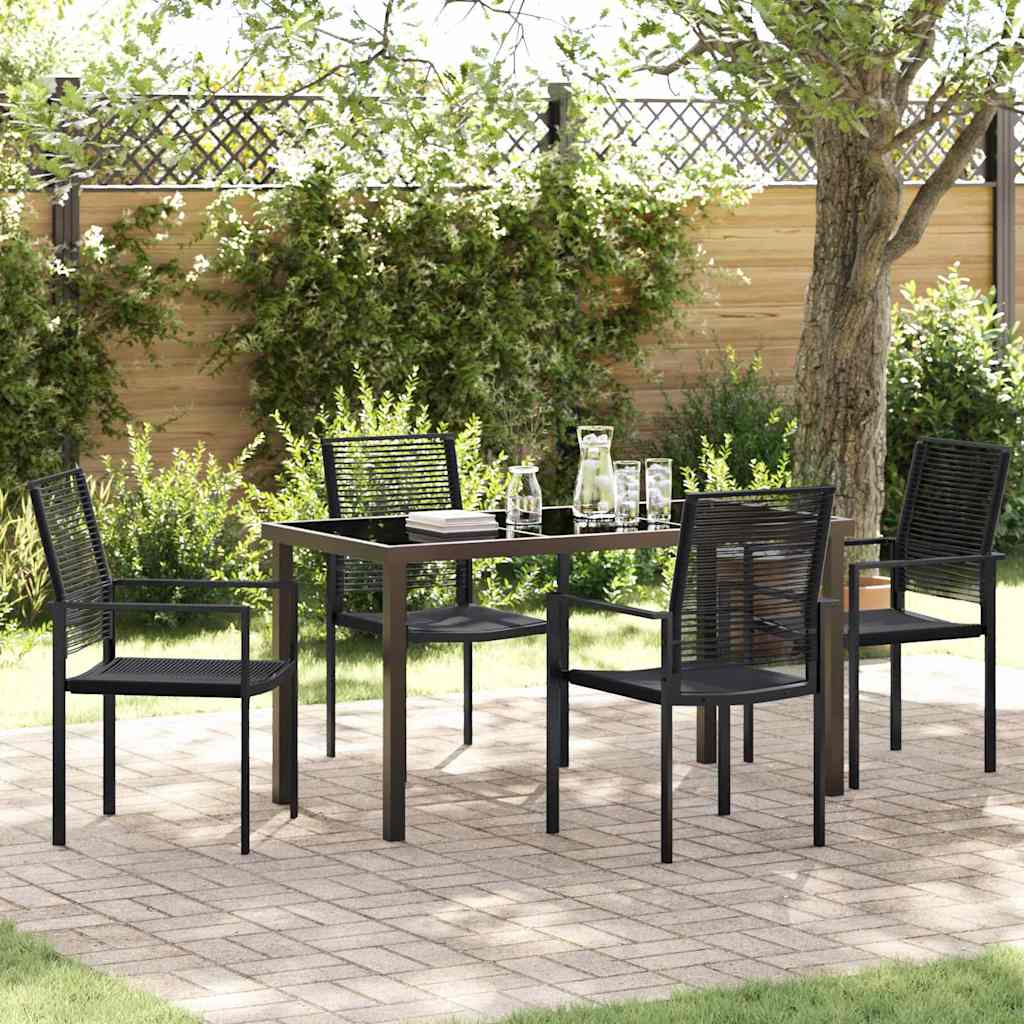 vidaXL Tuin Eettafel Set 3 pcs Zwart Gepoedercoat staal
