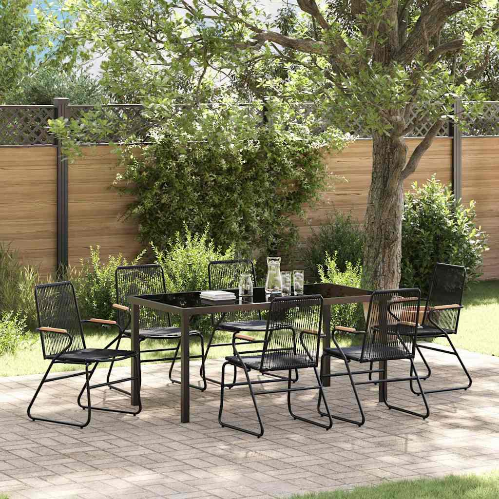 vidaXL Tuin Eettafel Set 3 pcs Zwart Gepoedercoat staal