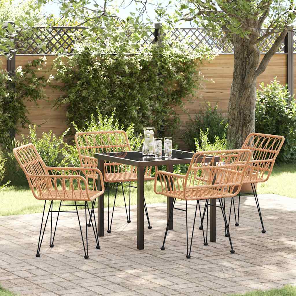 vidaXL Garden Dining Set 3 pcs Brown Powder-Coated Steel