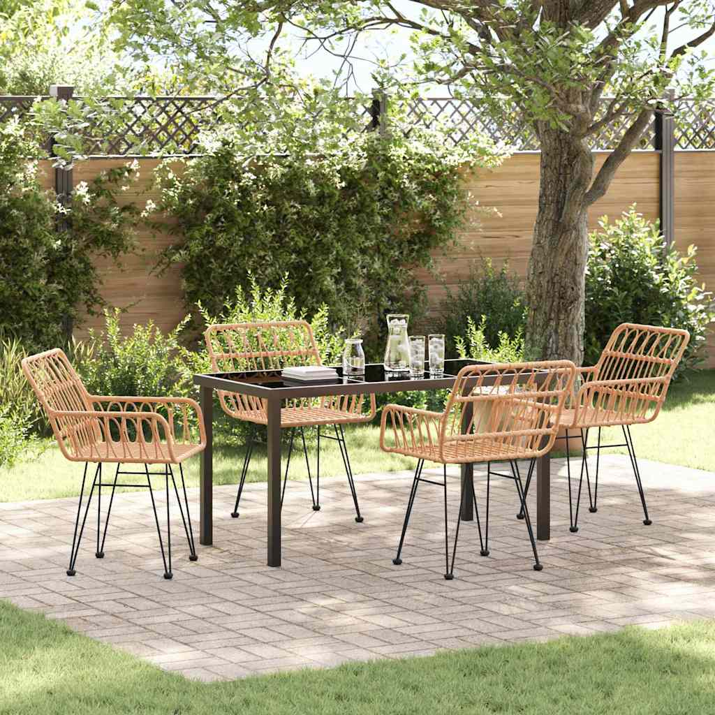 vidaXL Garden Dining Set 3 pcs Brown Powder-Coated Steel