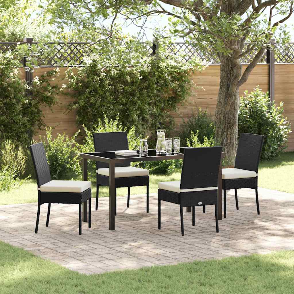 vidaXL Tuin Eettafel Set 3 pcs Zwart Gepoedercoat staal