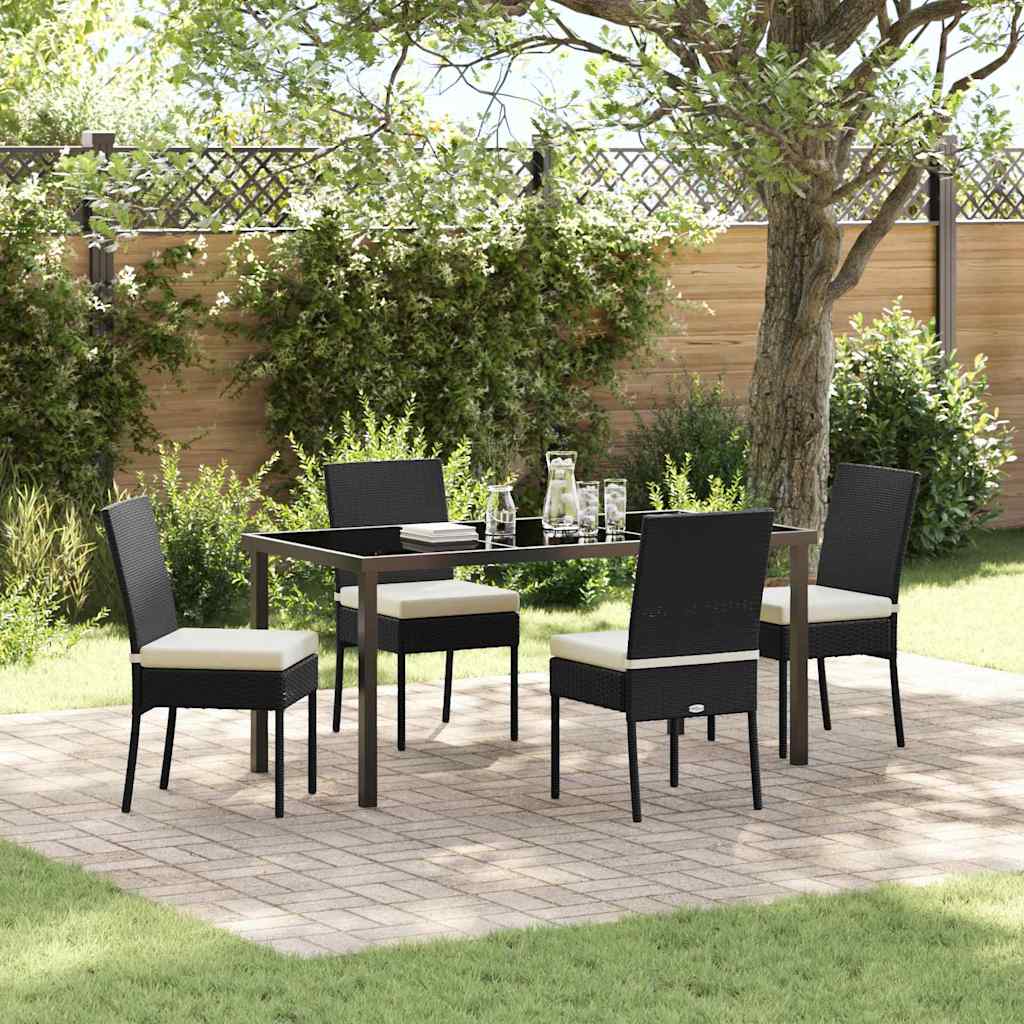 vidaXL Tuin Eettafel Set 3 pcs Zwart Gepoedercoat staal