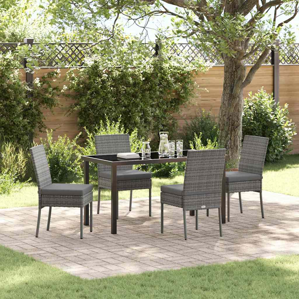 vidaXL Tuin Eettafel Set 3 pcs Zwart Gepoedercoat staal