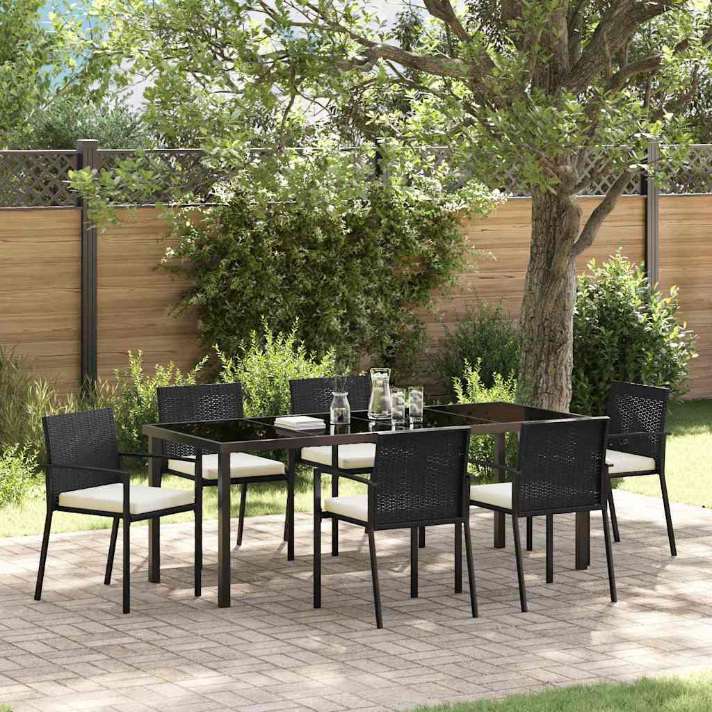 vidaXL Tuin Eettafel Set 3 pcs Zwart Gepoedercoat staal