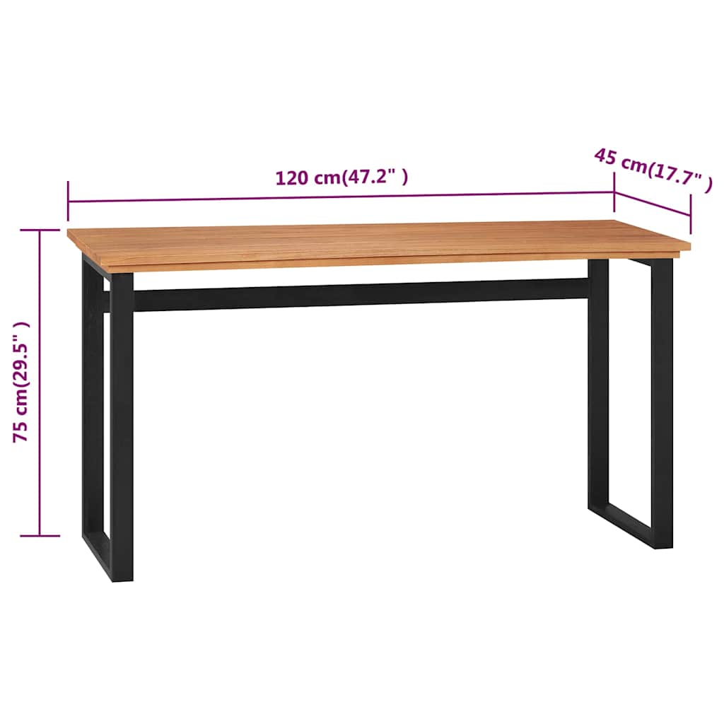 vidaXL Desk 100x45x75 cm solid teak wood