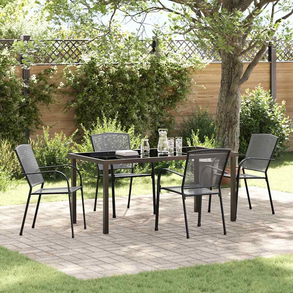 vidaXL Garden Dining Set 3 pcs Anthracite Powder-Coated Steel