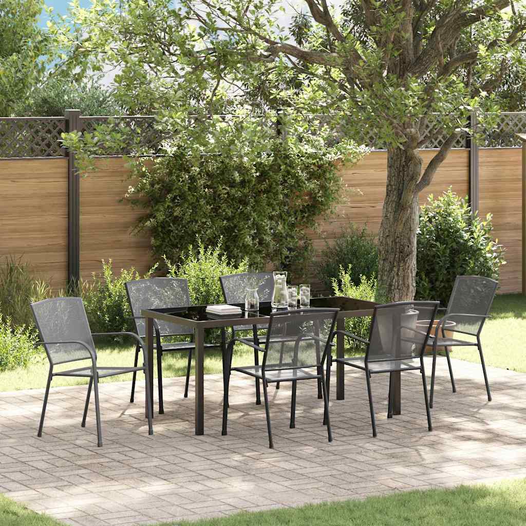 vidaXL Garden Dining Set 3 pcs Anthracite Powder-Coated Steel