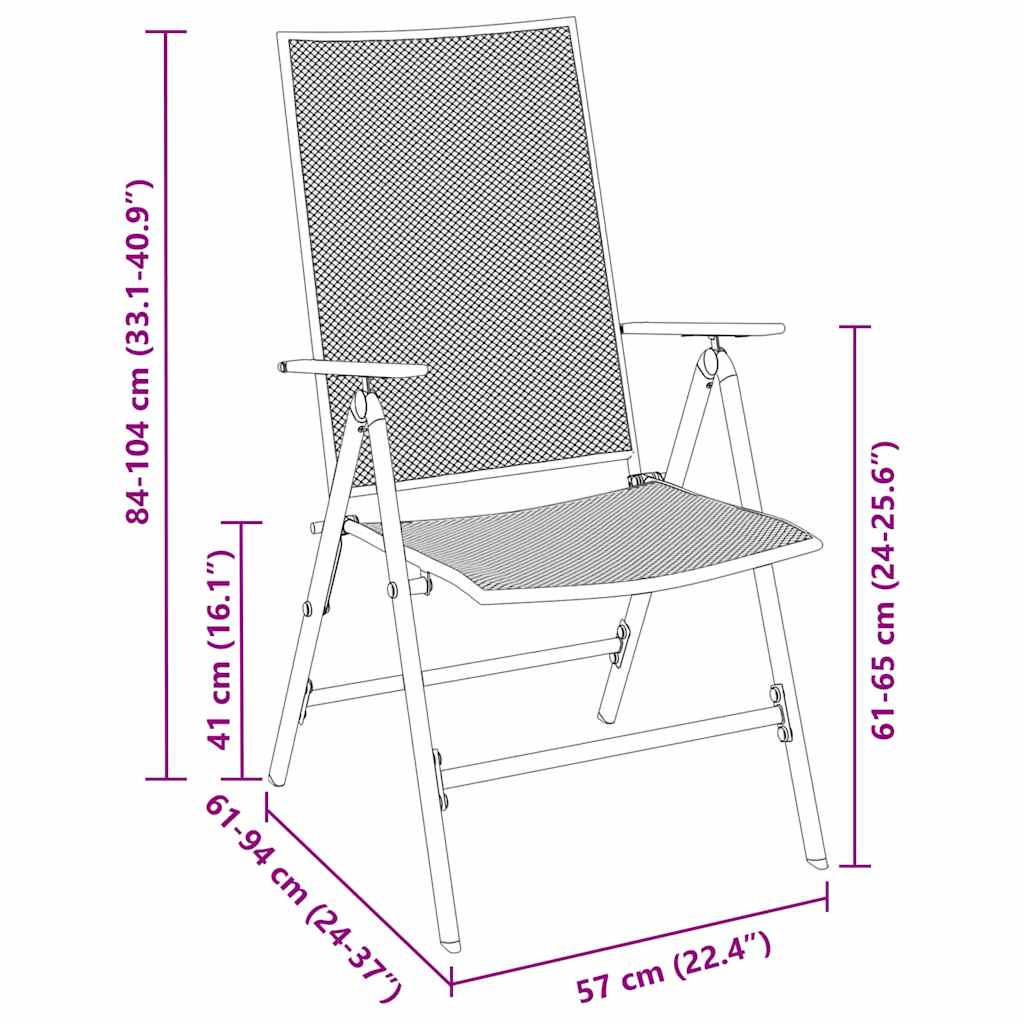 vidaXL Tuin Eettafel Set 3 pcs Antraciet Gepoedercoat staal