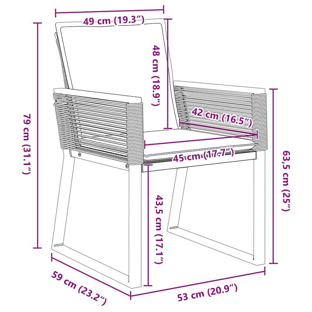 vidaXL Tuin Eettafel Set 3 pcs Zwart Gepoedercoat staal