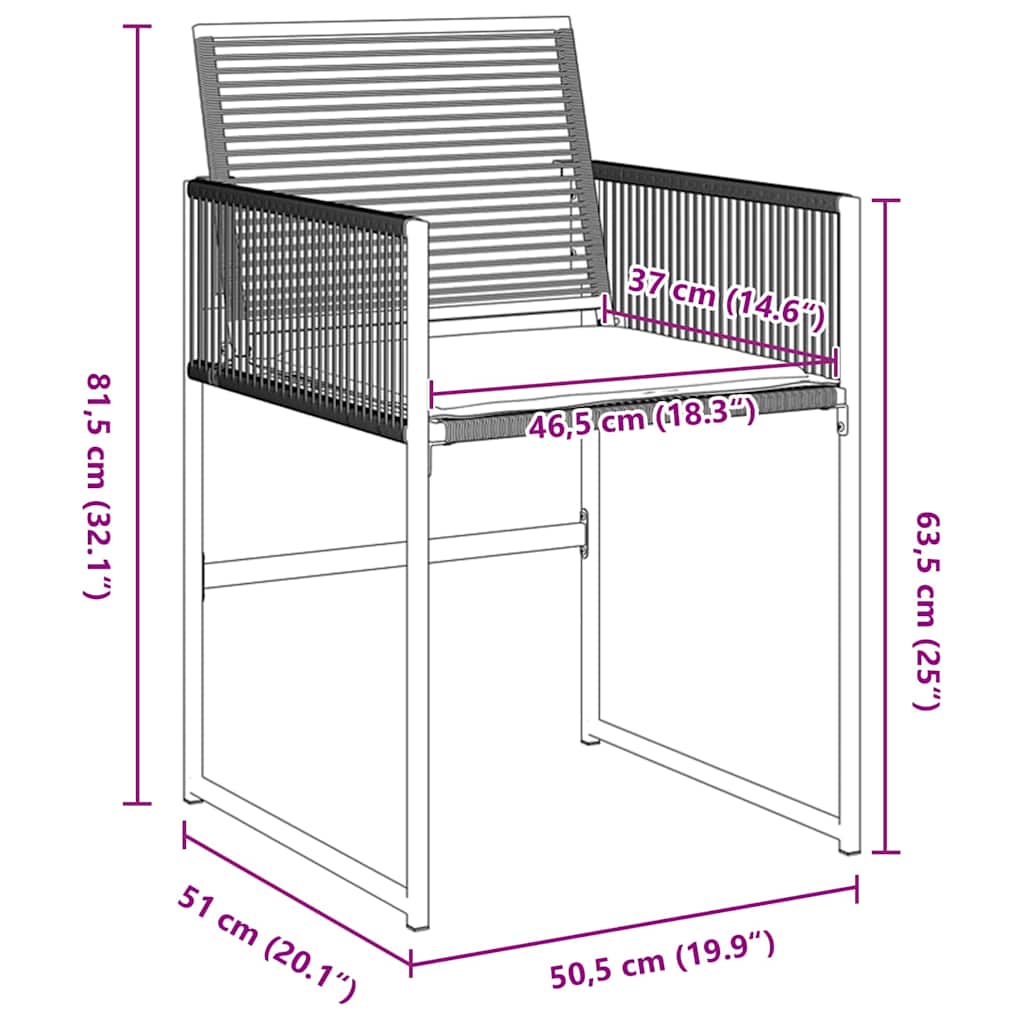vidaXL Garden Dining Set 5 pcs Black Powder-Coated Steel